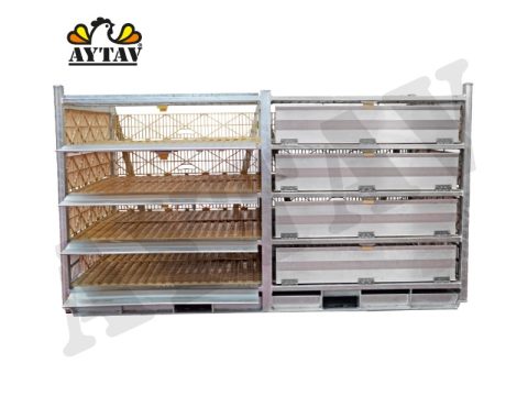 PLASTİK RAFLI GALVANİZ KONTEYNER KAFES
